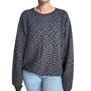 Vintage Peconic Bay Gray Textured Knitted Sweater Crewneck Men Size Large Coogie